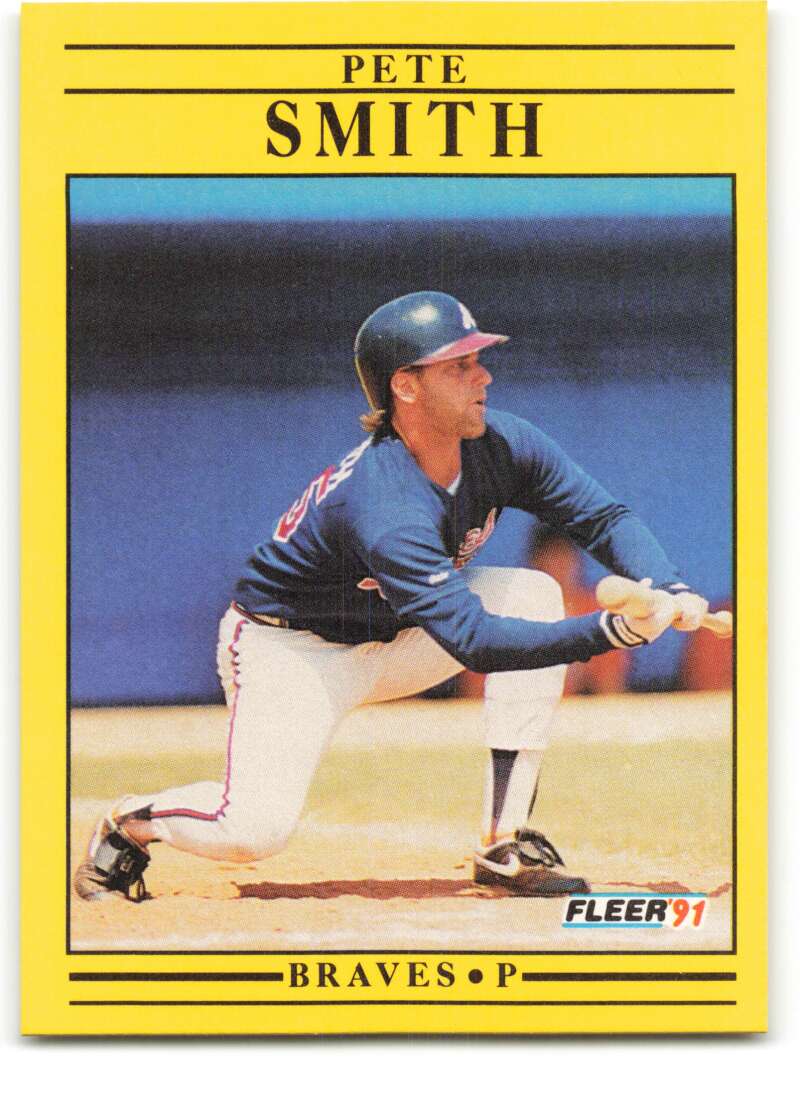 1991 Fleer Baseball #703 Pete Smith Atlanta Braves Image 1