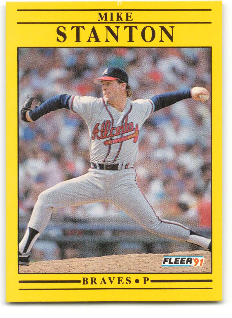 1991 Fleer Baseball #705 Mike Stanton Atlanta Braves Image 1