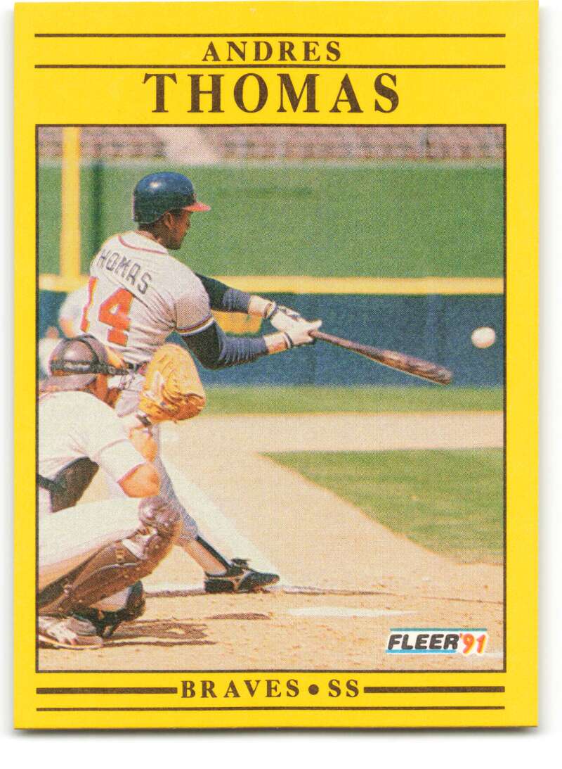 1991 Fleer Baseball #706 Andres Thomas Atlanta Braves Image 1