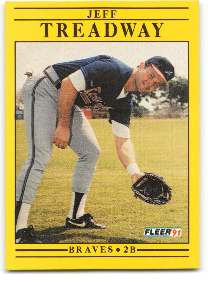 1991 Fleer Baseball #707 Jeff Treadway Atlanta Braves Image 1