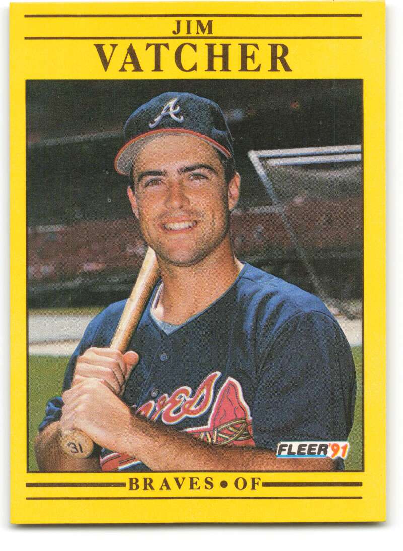 1991 Fleer Baseball #708 Jim Vatcher RC Rookie Atlanta Braves Image 1