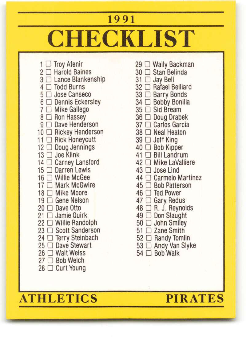 1991 Fleer Baseball #714 A's/Pirates-Reds/Red Sox CL Image 1