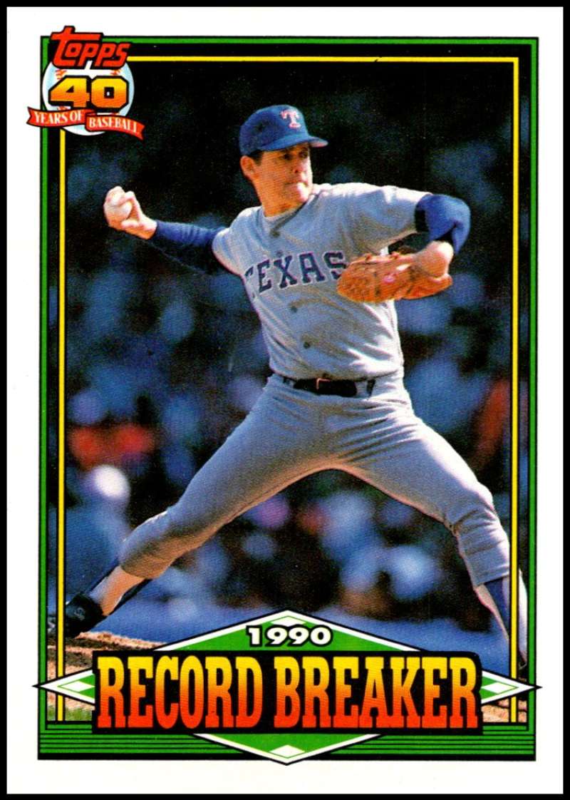 1991 Topps #6 Nolan Ryan RB Baseball Texas Rangers Image 1