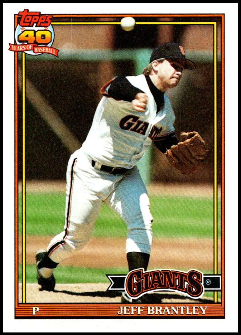 1991 Topps #17 Jeff Brantley Baseball San Francisco Giants Image 1