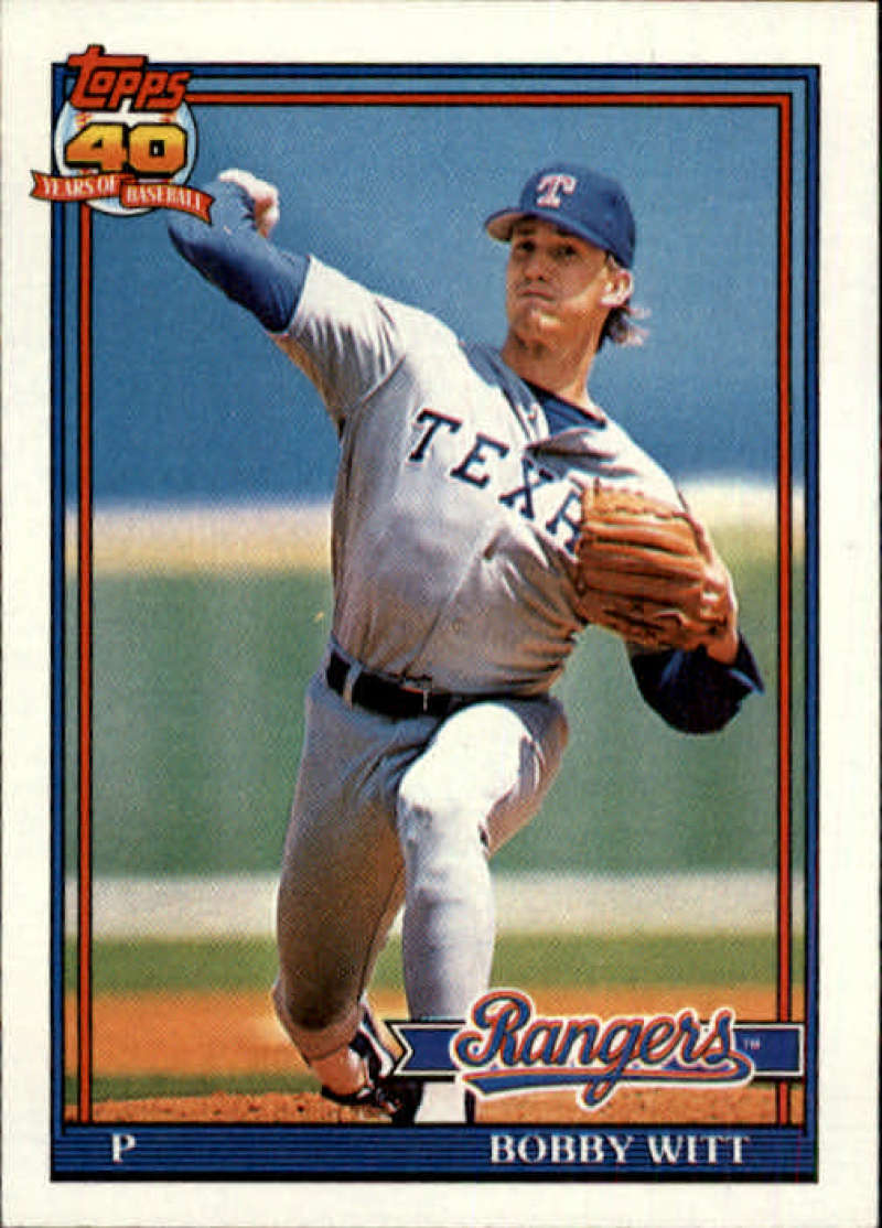1991 Topps #27 Bobby Witt Baseball Texas Rangers Image 1