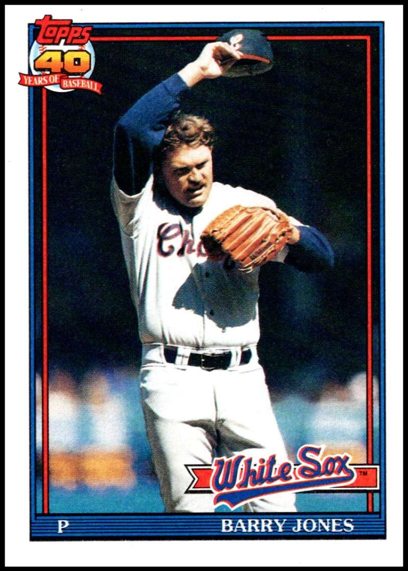 1991 Topps #33 Barry Jones Baseball Chicago White Sox Image 1