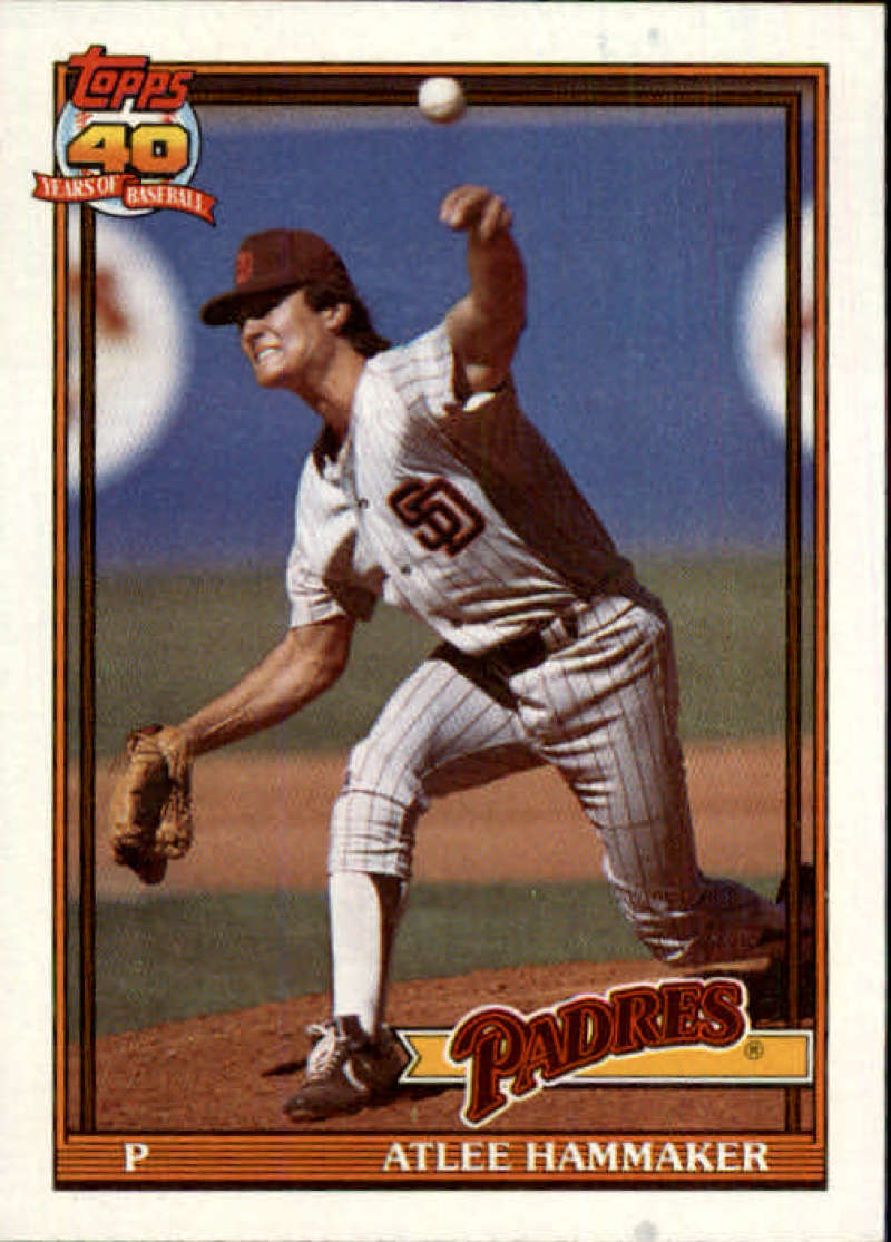 1991 Topps #34 Atlee Hammaker Baseball San Diego Padres Image 1