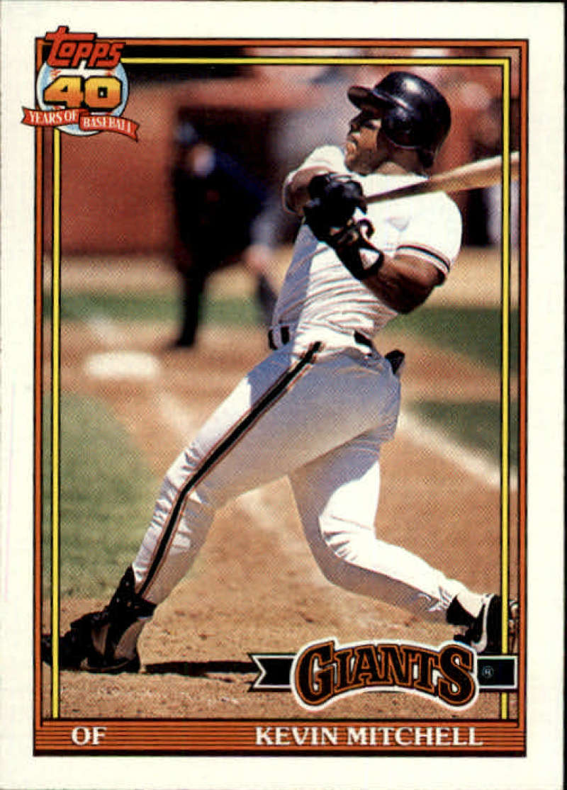 1991 Topps #40 Kevin Mitchell Baseball San Francisco Giants Image 1