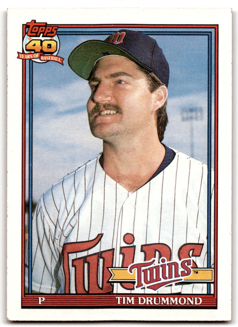 1991 Topps #46 Tim Drummond Baseball Minnesota Twins Image 1
