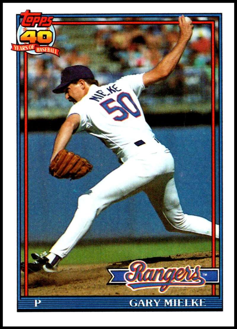 1991 Topps #54 Gary Mielke Baseball Texas Rangers Image 1