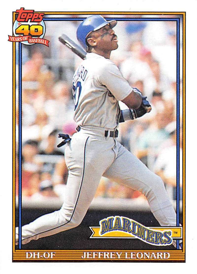 1991 Topps #55 Jeffrey Leonard Baseball Seattle Mariners Image 1