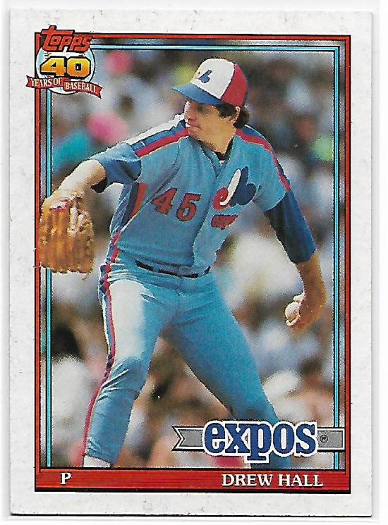 1991 Topps #77 Drew Hall Baseball Montreal Expos Image 1
