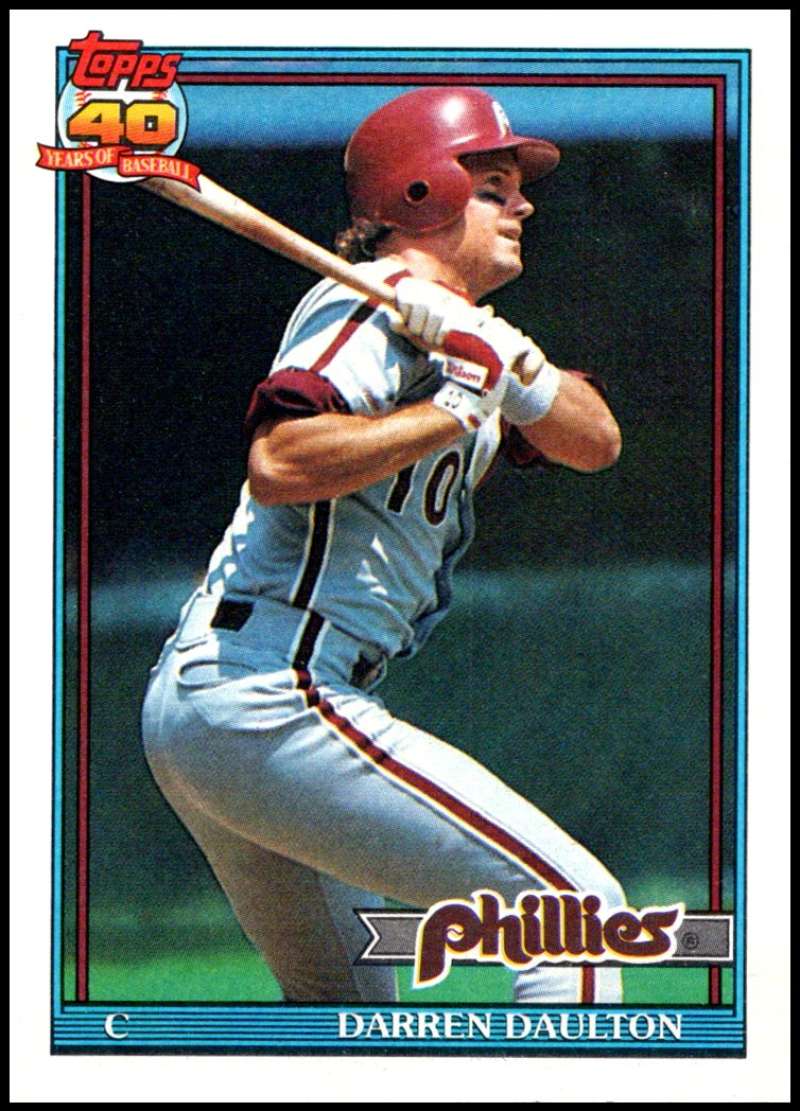 1991 Topps #89 Darren Daulton Baseball Philadelphia Phillies Image 1