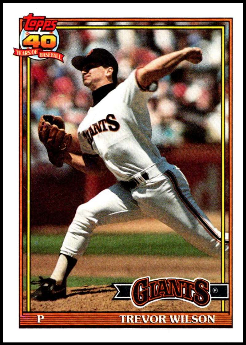 1991 Topps #96 Trevor Wilson Baseball San Francisco Giants Image 1