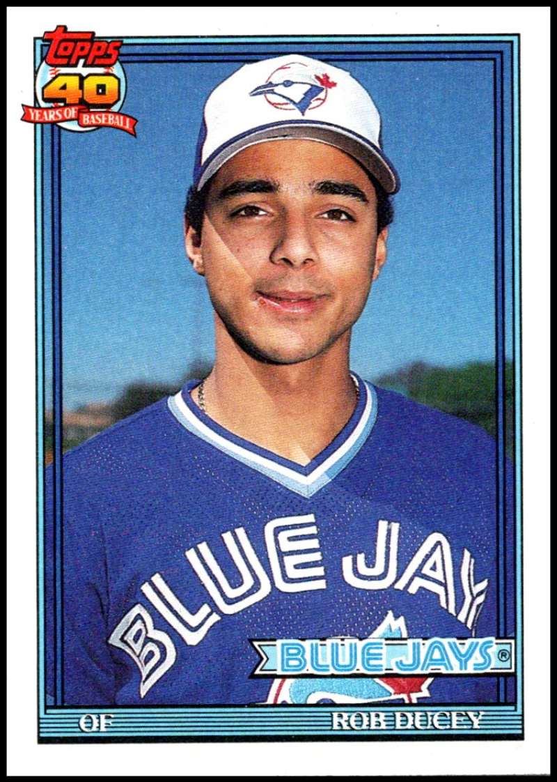 1991 Topps #101 Rob Ducey Baseball Toronto Blue Jays Image 1