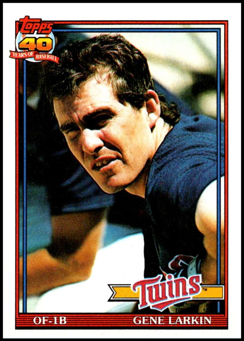 1991 Topps #102 Gene Larkin Baseball Minnesota Twins Image 1