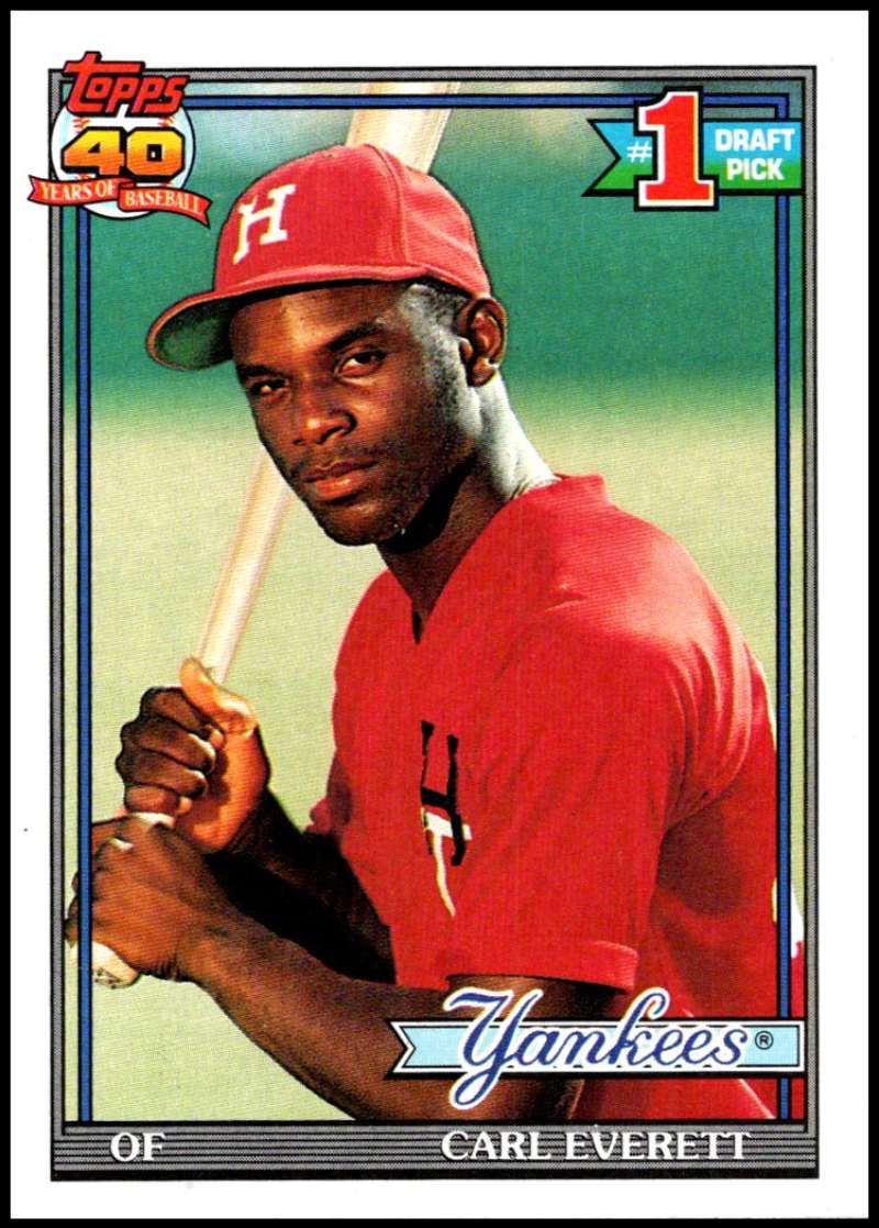 1991 Topps #113 Carl Everett Baseball RC Rookie New York Yankees Image 1