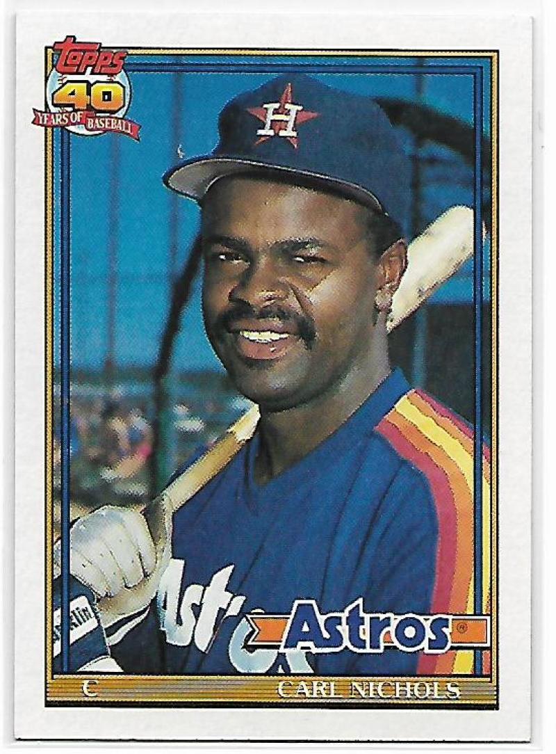 1991 Topps #119 Carl Nichols Baseball Houston Astros Image 1