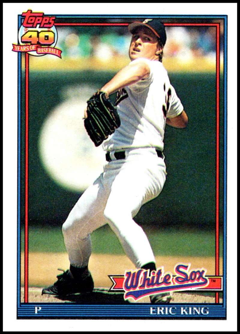 1991 Topps #121 Eric King Baseball Chicago White Sox Image 1