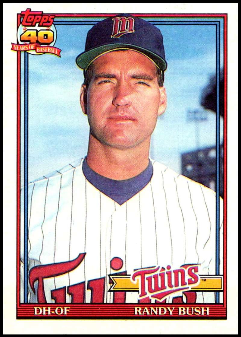 1991 Topps #124 Randy Bush Baseball Minnesota Twins Image 1