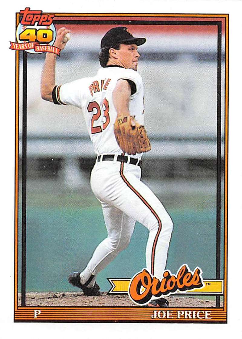 1991 Topps #127 Joe Price Baseball Baltimore Orioles Image 1