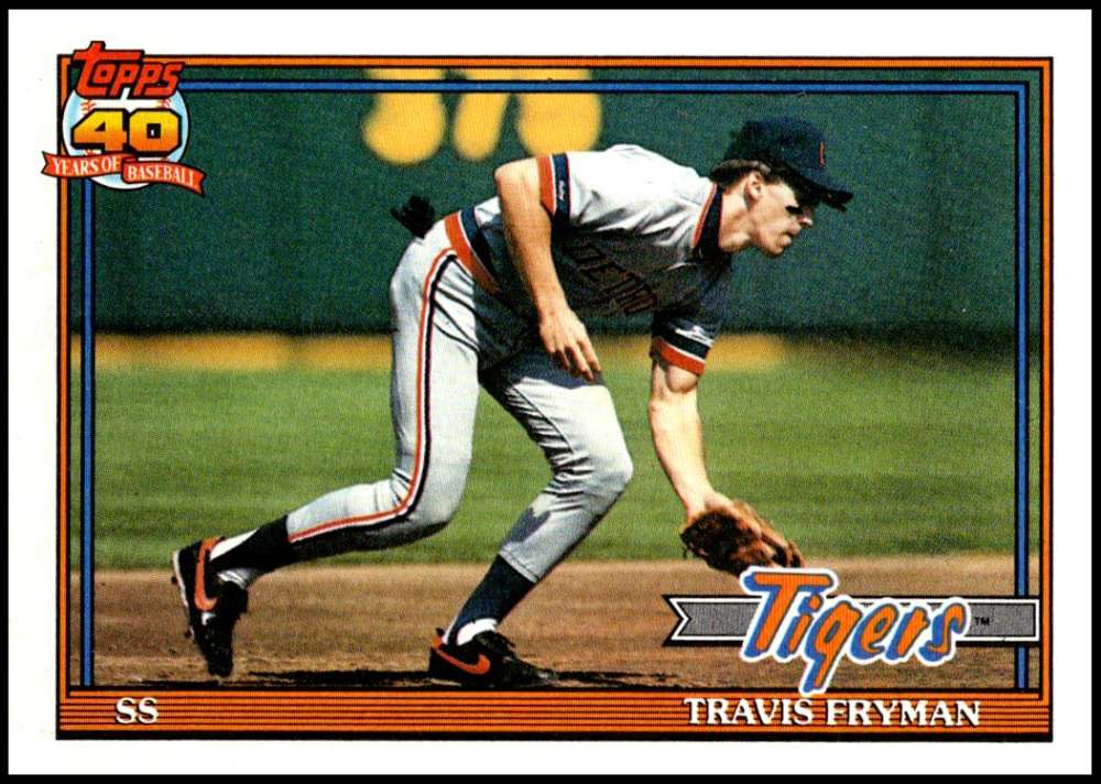 1991 Topps #128 Travis Fryman Baseball Detroit Tigers Image 1