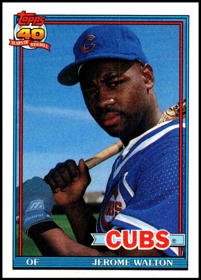 1991 Topps #135 Jerome Walton Baseball Chicago Cubs Image 1
