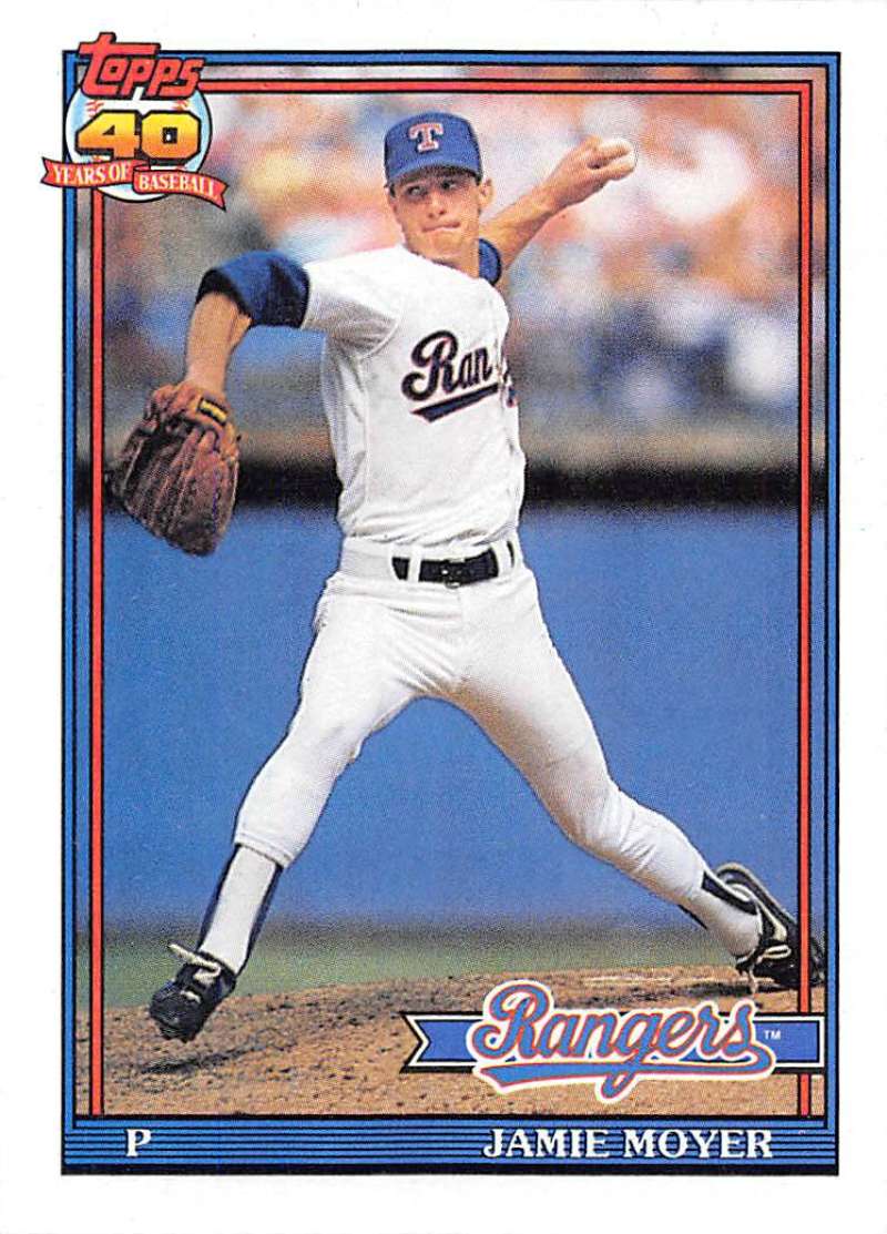 1991 Topps #138 Jamie Moyer Baseball Texas Rangers Image 1