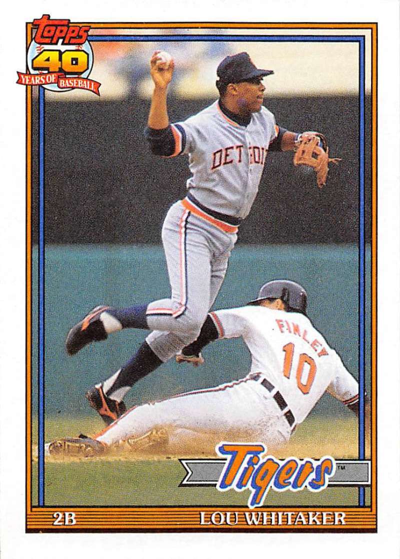 1991 Topps #145 Lou Whitaker Baseball Detroit Tigers Image 1