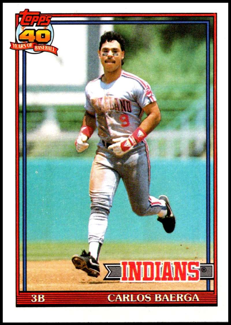 1991 Topps #147 Carlos Baerga Baseball Cleveland Indians Image 1
