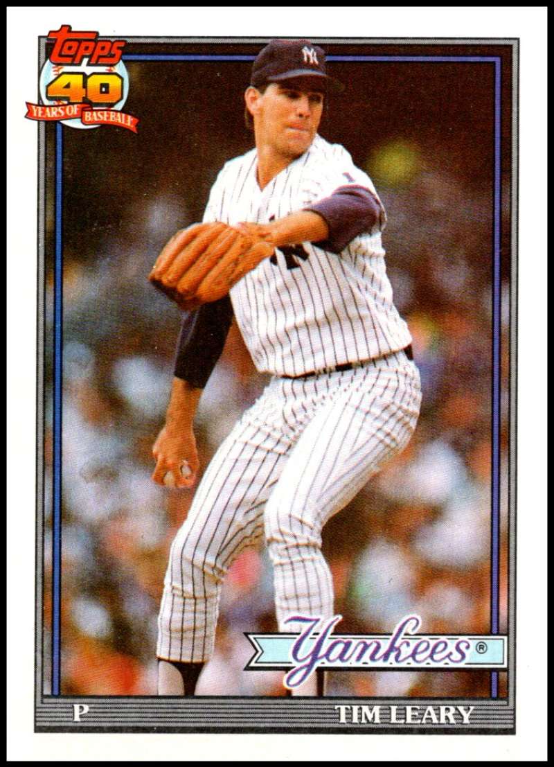 1991 Topps #161 Tim Leary Baseball New York Yankees Image 1