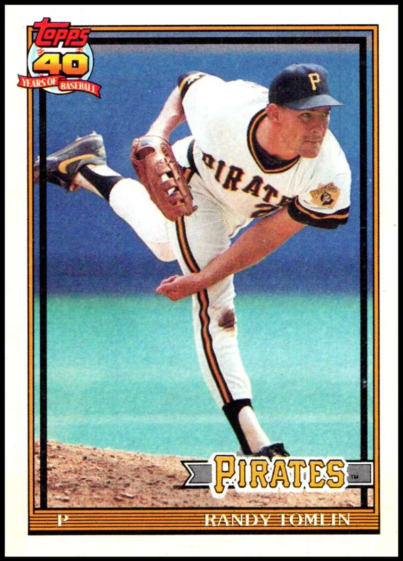 1991 Topps #167 Randy Tomlin ERR Baseball Pittsburgh Pirates Image 1