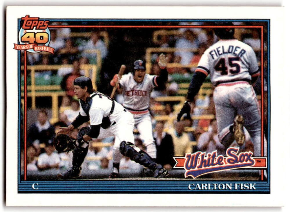 1991 Topps #170 Carlton Fisk Baseball Chicago White Sox Image 1