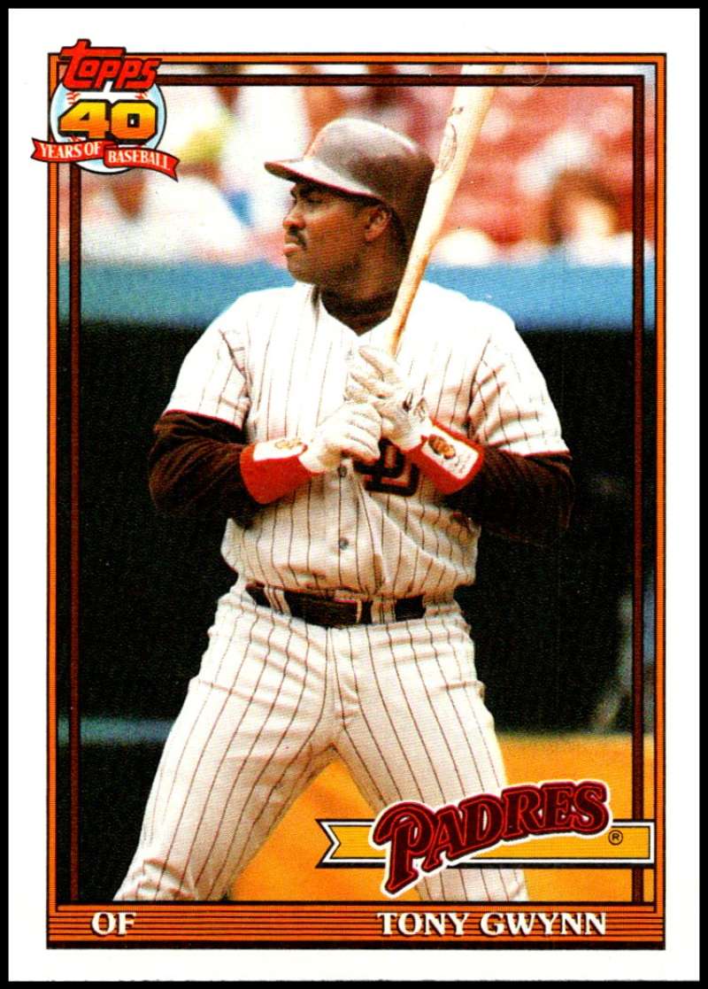 1991 Topps #180 Tony Gwynn Baseball San Diego Padres Image 1
