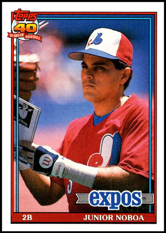 1991 Topps #182 Junior Noboa Baseball Montreal Expos  Image 1