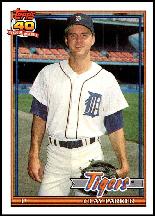 1991 Topps #183 Clay Parker Baseball Detroit Tigers  Image 1