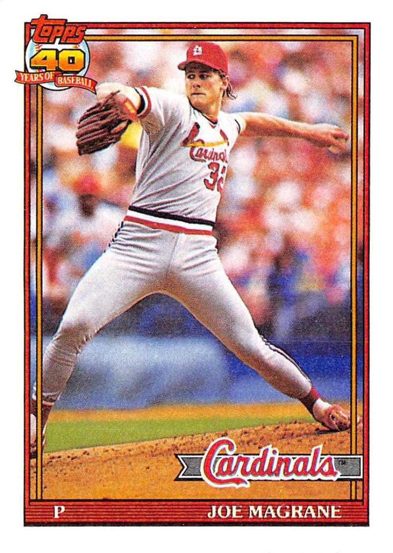 1991 Topps #185 Joe Magrane Baseball St. Louis Cardinals Image 1
