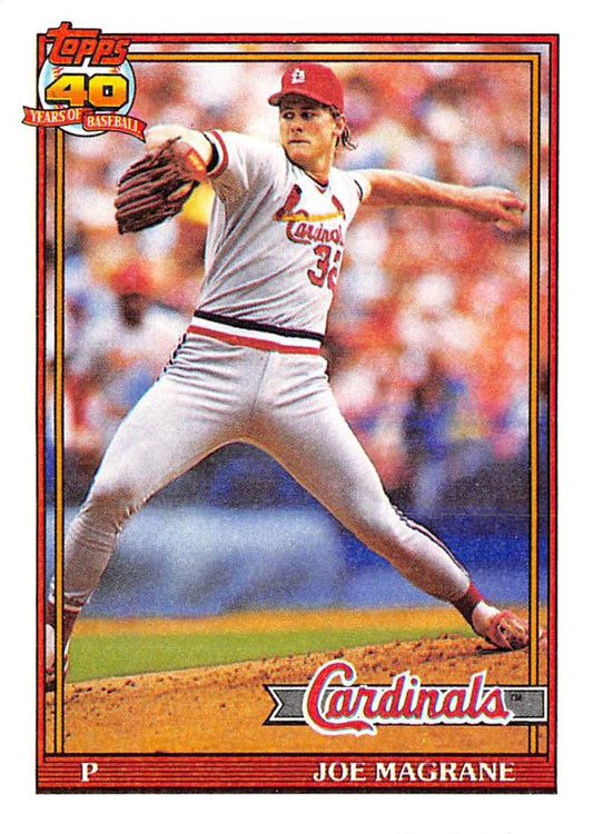 1991 Topps #185 Joe Magrane Baseball St. Louis Cardinals  Image 1