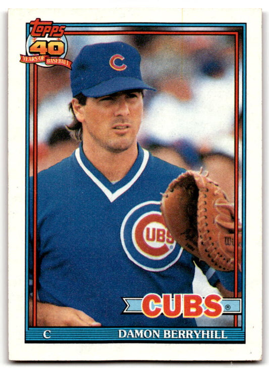 1991 Topps #188 Damon Berryhill Baseball Chicago Cubs  Image 1