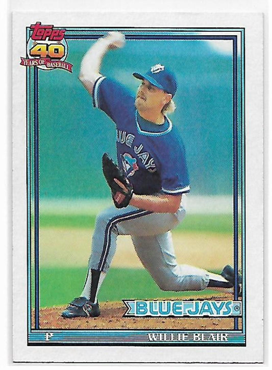 1991 Topps #191 Willie Blair Baseball Toronto Blue Jays  Image 1