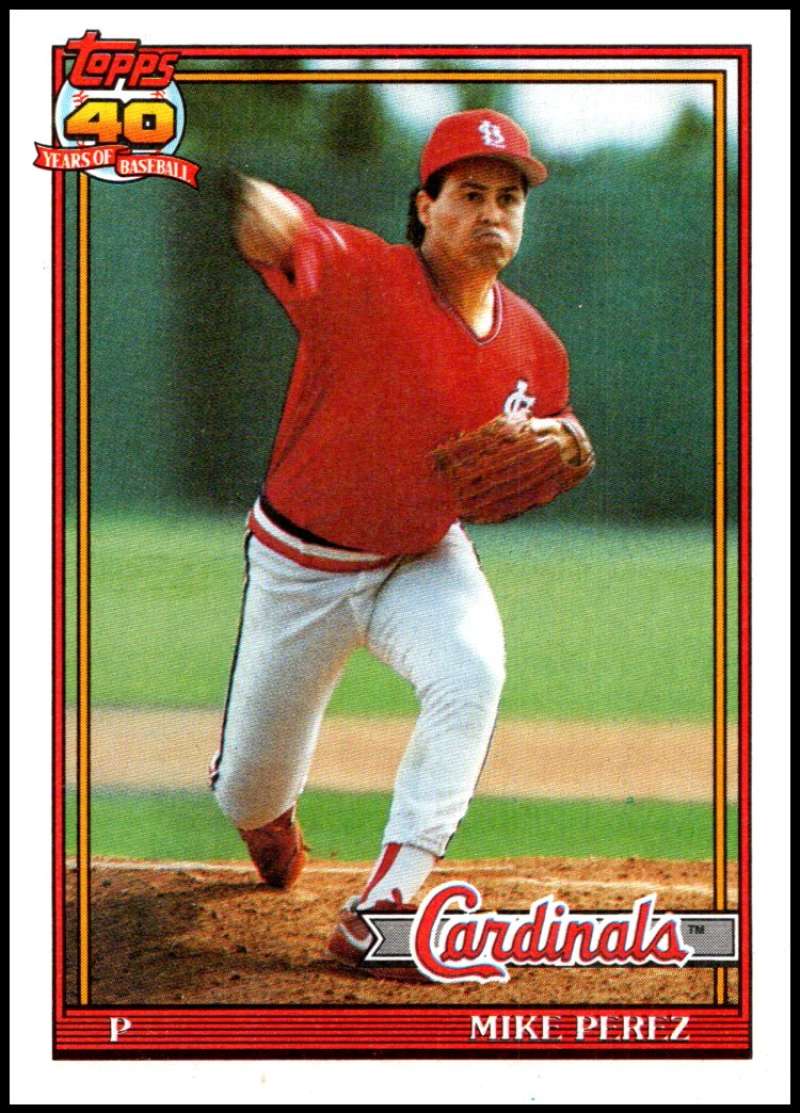 1991 Topps #205 Mike Perez Baseball RC Rookie St. Louis Cardinals Image 1
