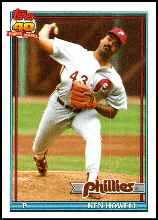 1991 Topps #209 Ken Howell Baseball Philadelphia Phillies  Image 1