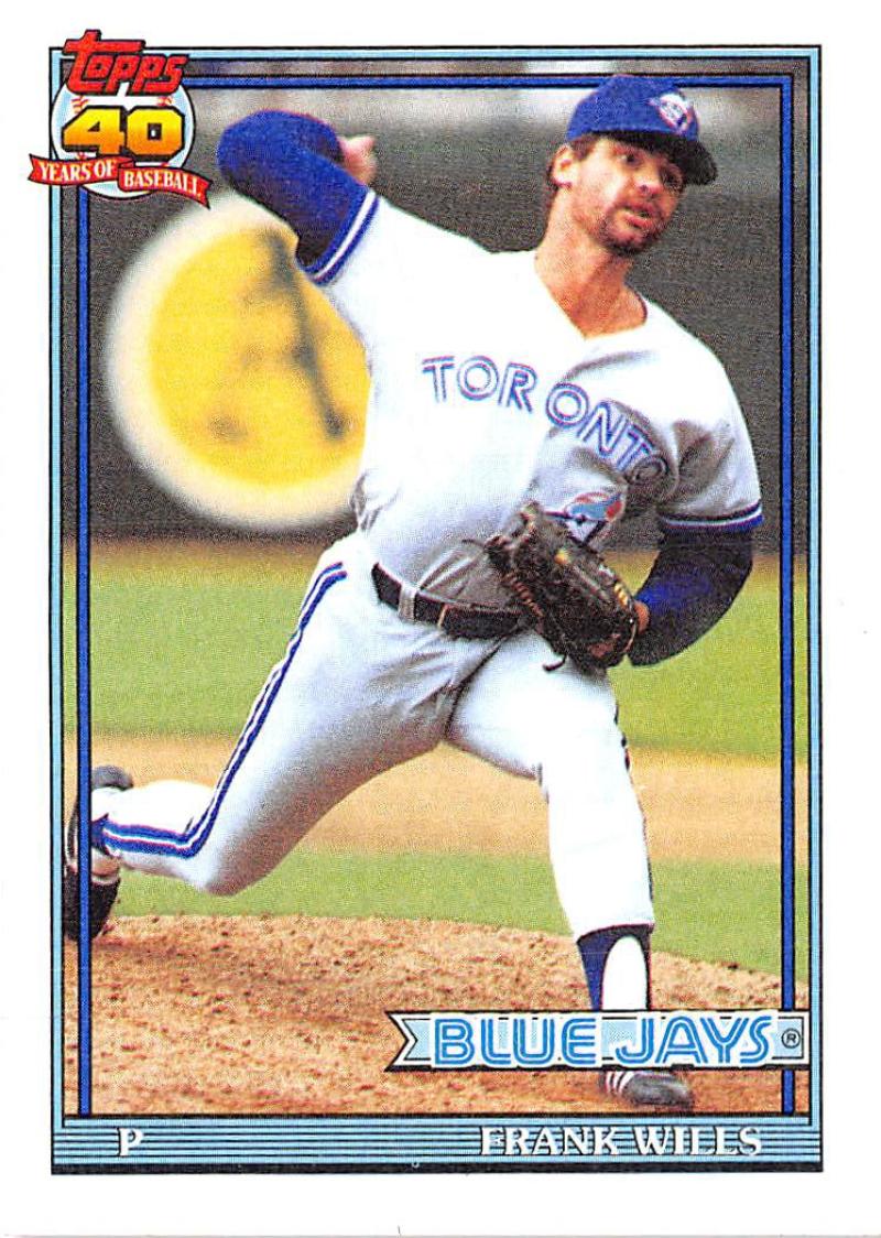 1991 Topps #213 Frank Wills Baseball Toronto Blue Jays Image 1
