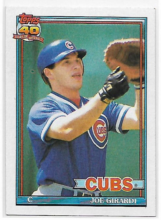 1991 Topps #214 Joe Girardi Baseball Chicago Cubs  Image 1