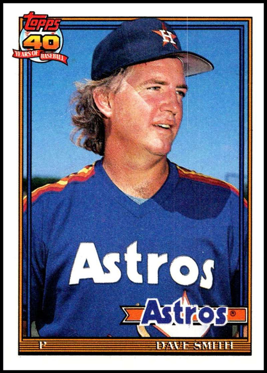 1991 Topps #215 Dave Smith Baseball Houston Astros  Image 1