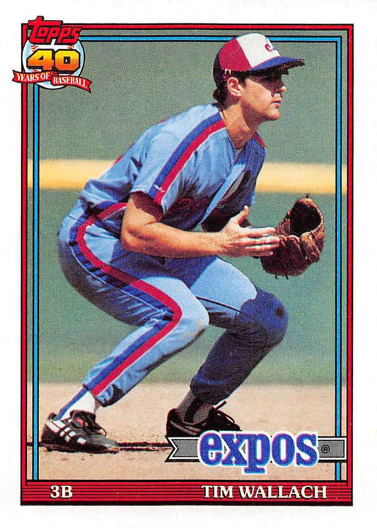 1991 Topps #220 Tim Wallach Baseball Montreal Expos  Image 1