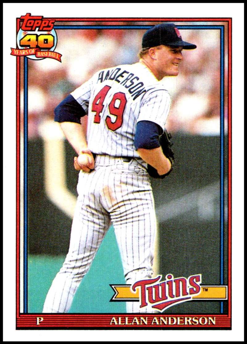 1991 Topps #223 Allan Anderson Baseball Minnesota Twins Image 1