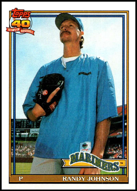 1991 Topps #225 Randy Johnson Baseball Seattle Mariners  Image 1