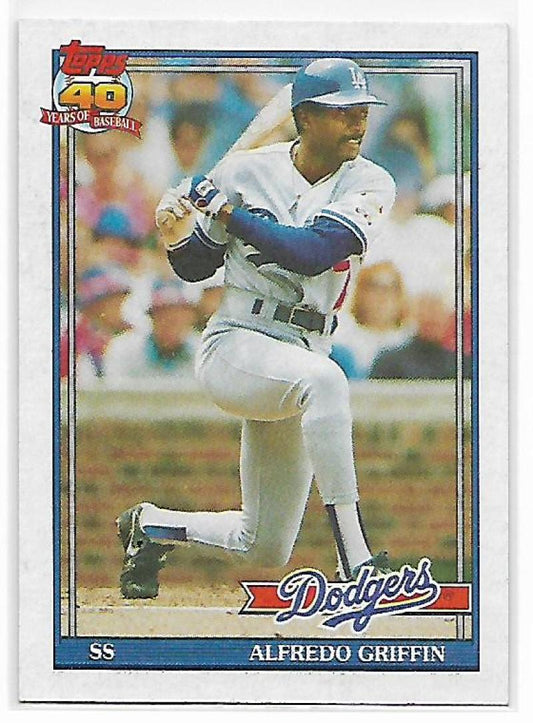 1991 Topps #226 Alfredo Griffin Baseball Los Angeles Dodgers  Image 1