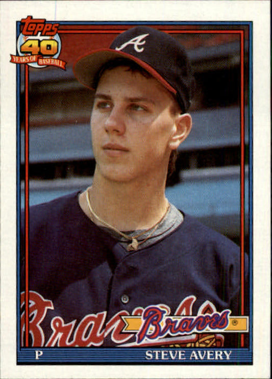 1991 Topps #227 Steve Avery UER Baseball Atlanta Braves  Image 1